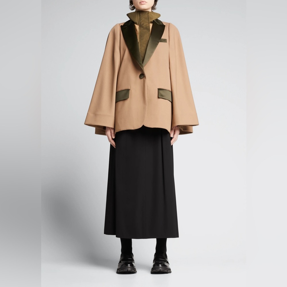 Sacai Anorak Tuxedo Cape-Sleeve Jacket
